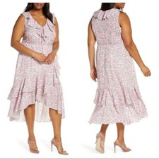 NWT Eloquii Ruffle Detail High Low Dress Size 28