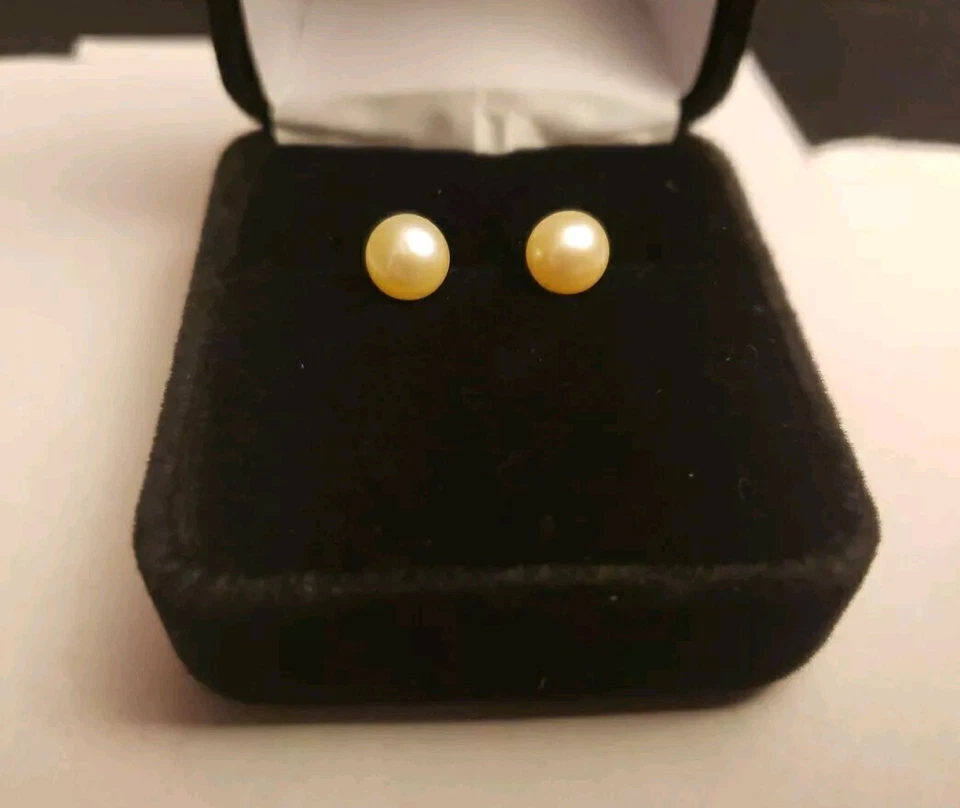 Juego de pendientes pulsera collar perlas vintage 6-7 mm .925 montaje esterlina 29 g en total  Foto 4 de 4