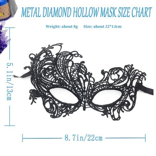 Mascarada Dama de la Suerte Máscaras Venecianas para Mujer Sexy Máscara de Encaje Negro... - Imagen 2 de 5