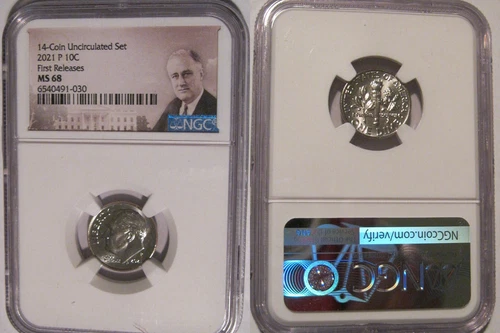 2021 P Roosevelt Dime 10c NGC MS 68 FIRST RELEASES