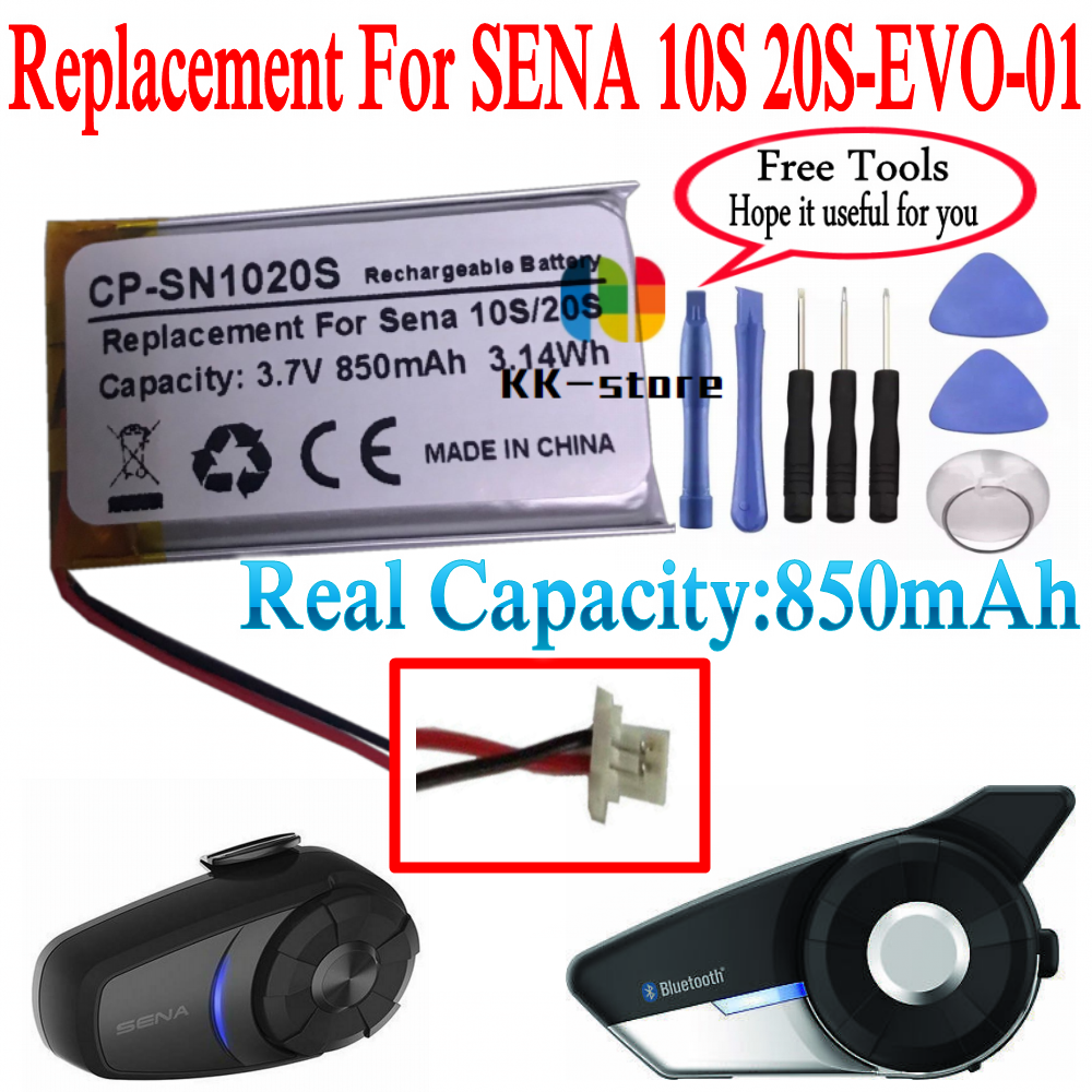 Rechargeable Battery 3.7V 850mAh for Sena 20S EVO Bluetooth Headset 20S-EVO-01