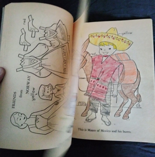 CHILDREN 'ROUND THE WORLD 1954 MERRILL CO. VINTAGE CHILDREN'S COLORING BOOK - Foto 6 di 18