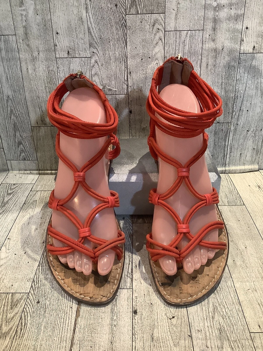 Red gladiator sandals hotsell