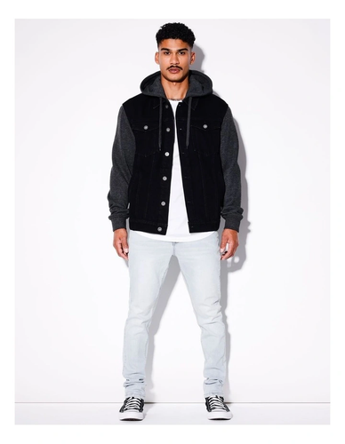 Men's - Kenji - Denim 2in1 Removable Hooded Jacket - Size Large - New With Tags - Picture 6 of 9