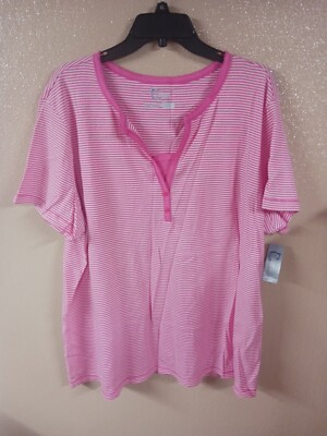 24-26W Classic Elements Woman Pink Short Sleeve Top New With Tags 
