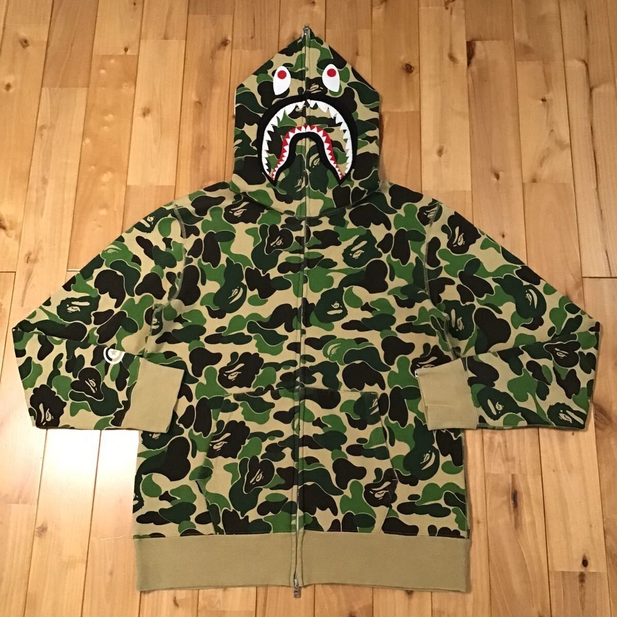 BAPE ABC camo green Shark full zip hoodie A Bathing Ape Size XL