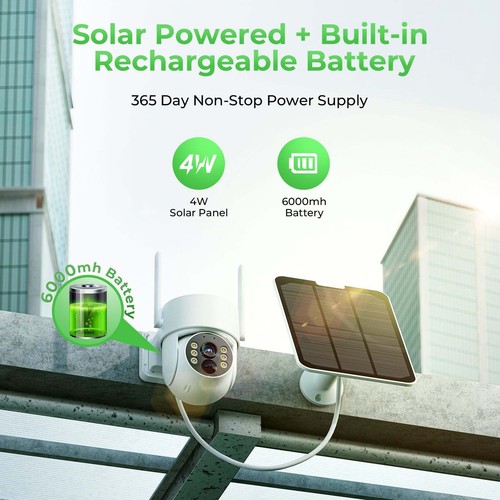 Wireless Solar & Battery Security Camera System with Solar Panel WIFI PIR Detect - Picture 4 of 10