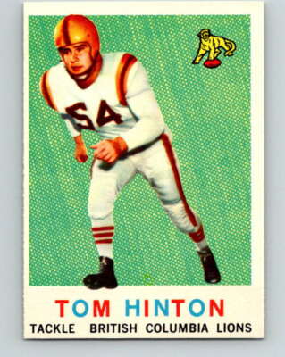 1959 Topps CFL Football #9 Tom Hinton, British Collumbia Lions V32593