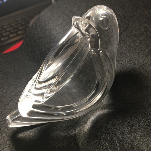Statuina fermacarte uccellino vetro cristallo tucano Steuben vintage - Foto 4 di 11