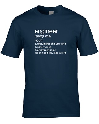 Ingenieur Definition Herren T-Shirt Zivil Geschenkidee Elektro Arbeit Beruf
