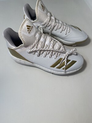Adidas Boost Icon 4 Metal Baseball Cleats White Gold CM8476 Men s Size 7