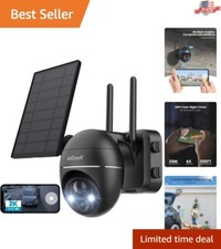 Advanced 2K Solar Security Camera System with 360  PTZ  Color Night Vision