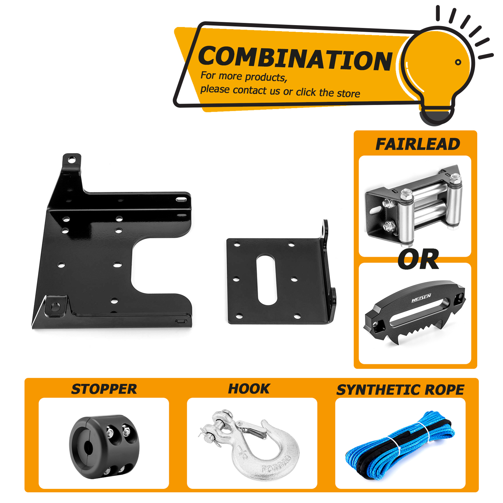 WEISEN Steel Winch Mounting Bracket Kit For Can-Am Commander Max 800 1000R 15-20