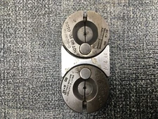 Pratt & Whitney 0 80 UNF 3 thread ring gage; set Go-No Go w/gage holder and wax