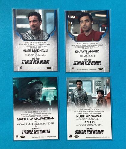 4 Nice 2023 CBS Star Trek Strange New Worlds Autograph Cards - Picture 4 of 4