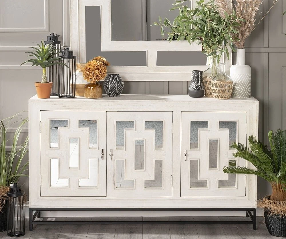 Distressed white sideboard outlet