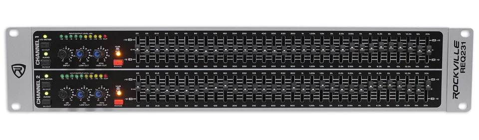 Rockville REQ231 Dual 31 Band 1/3 Octave Graphic Equalizer With Sub-Output! - Image 2 of 4