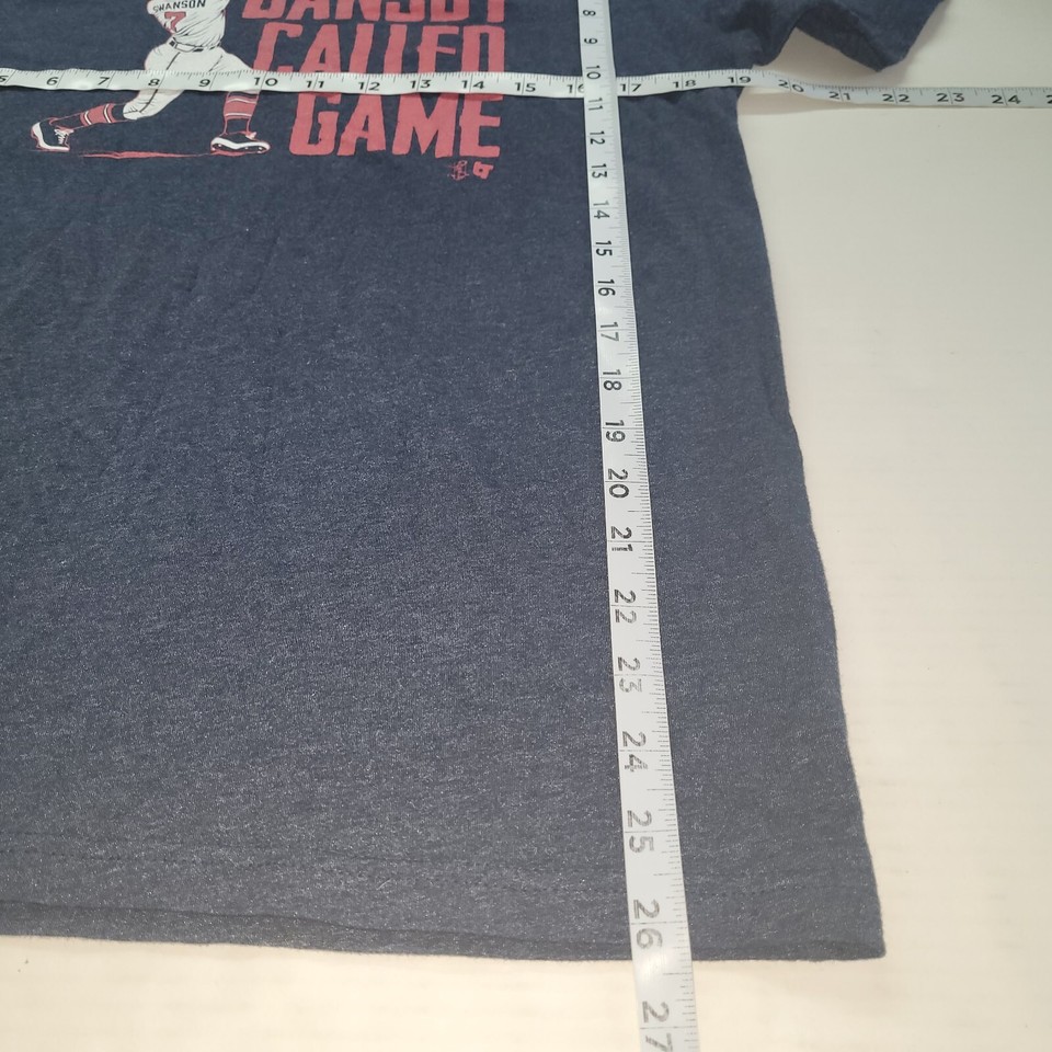 Breaking T Shirt Mens M Blue Dansby Called Game Baseball Graphic Tee