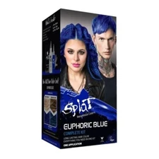 Splat Euphoric Blue Semi Permanent Hair Dye Kit with Bleach, 1 Application,...