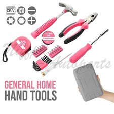 Small Mini DIY Household Pink Tools Kit Set 25 Pcs for Home Office With Tool Box