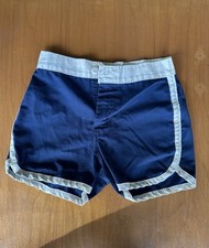 Vintage Boys Shorts Swim or Casual Navy With White Stripe