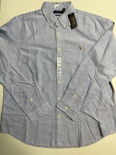 Polo Ralph Lauren Men’s Long-Sleeve Oxford Shirt BSR Blue Size XXL New w/ Flaws