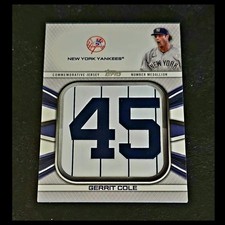Gerrit Cole Medallion Series 1 New Yankees Jersey Number 2022 Topps #JNM-GC