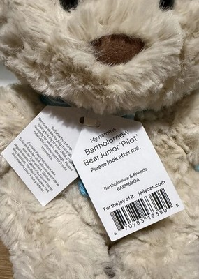 Jellycat Bartholomew Bear Junior Pilot Harrods Exclusive Brand New