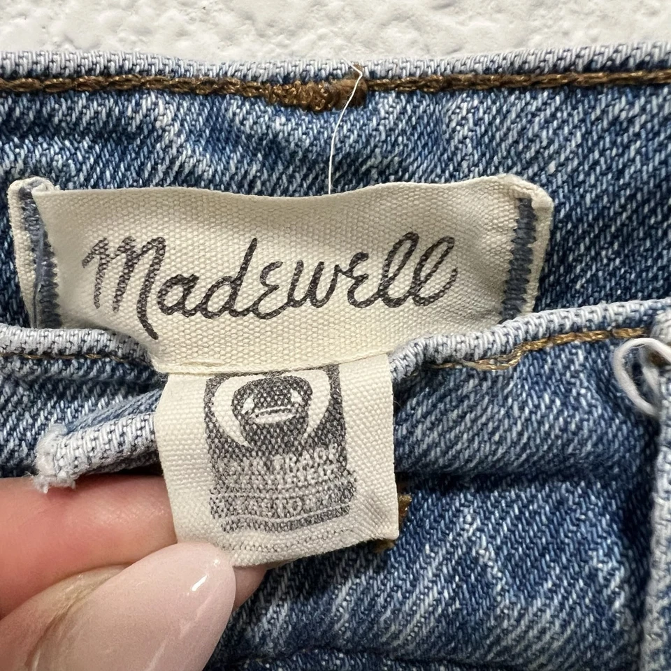 Madewell Jean Women Light Wash Distressed Raw Hem Perfect Vintage Jean 26 Petite - Image 3 of 4