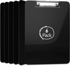 Plastic Clipboards Black Clip Boards Metal Clip Board 12.5" X 9" 6 Pack
