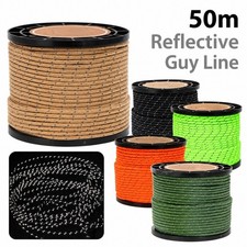 Reflective Gear Cord 164FT Hiking Camping Rope Tent Guyline Outdoor Utility