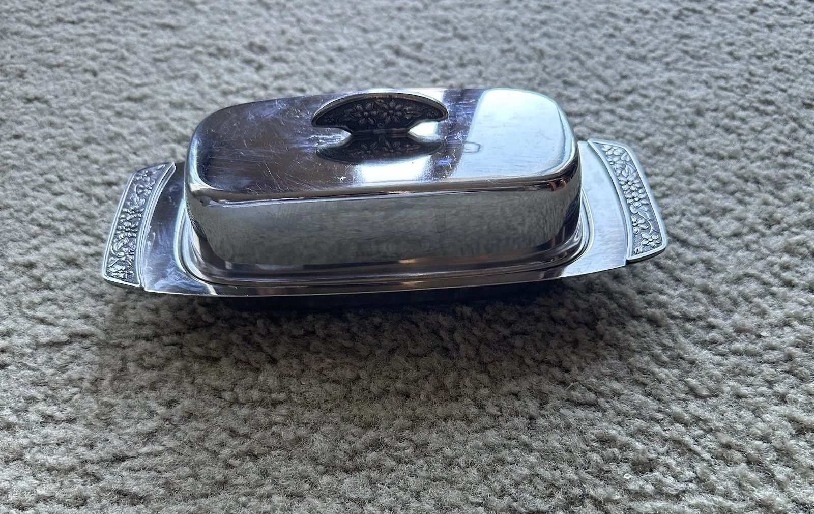 Vintage Mid-Century Modern Stainless Steel Butter Dish Made in Japan – No Insert