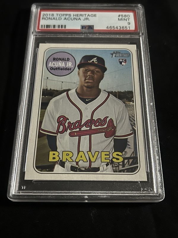 Topps Heritage 2018 Ronald Acuna Jr. Rookie #580 PSA 9 Atlanta Braves