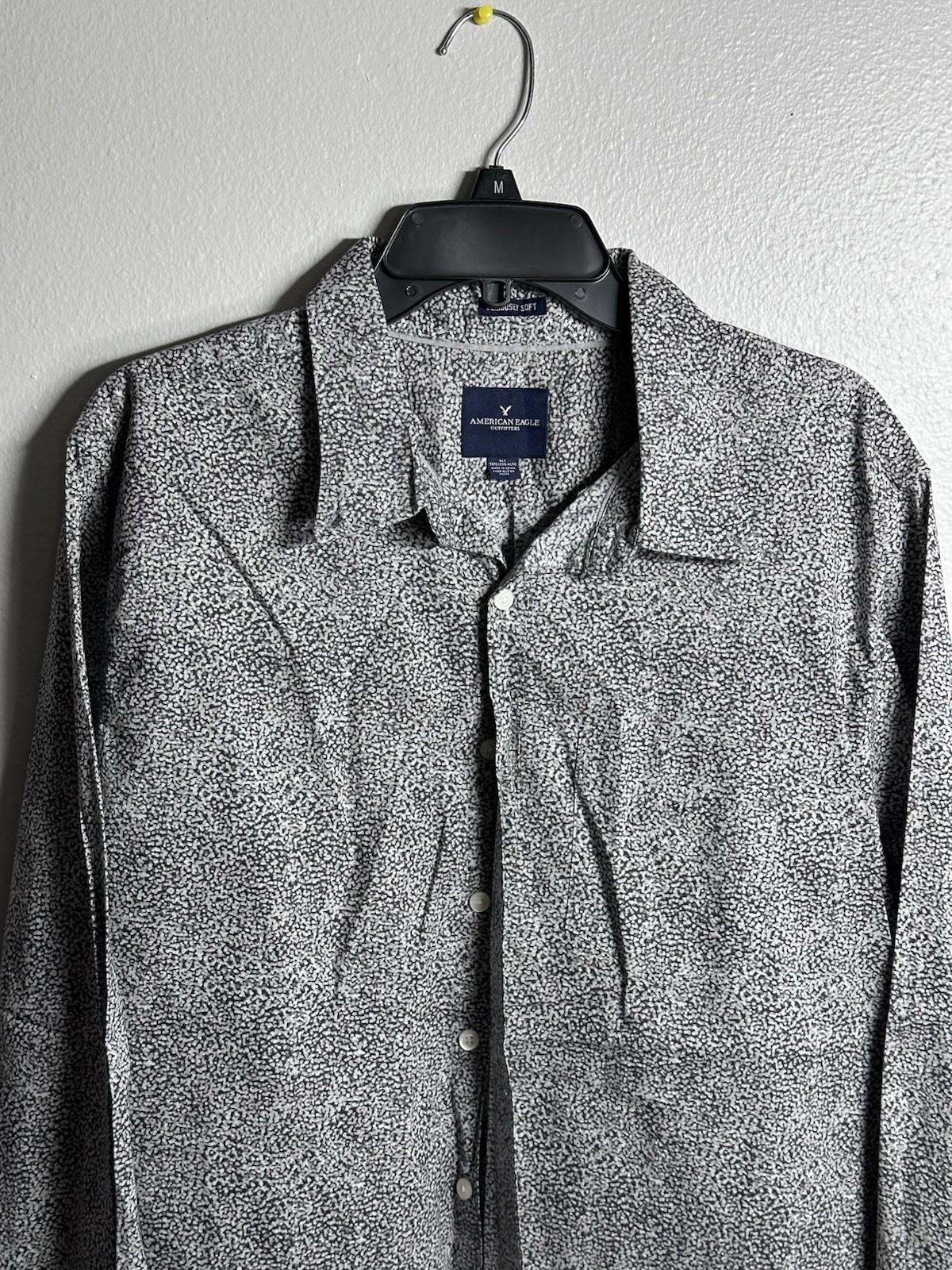 American Eagle Men Gray Button Shirt Seriously So… - image 2
