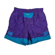 Vintage 90s Swim Trunks Board Shorts Mesh Liner Ozzy Purple Teal Boys Small