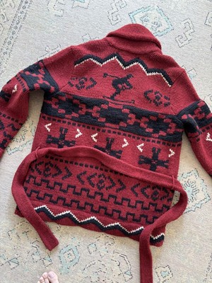 Polo Ralph Lauren Native Knit Gown Cardigan Black Red
