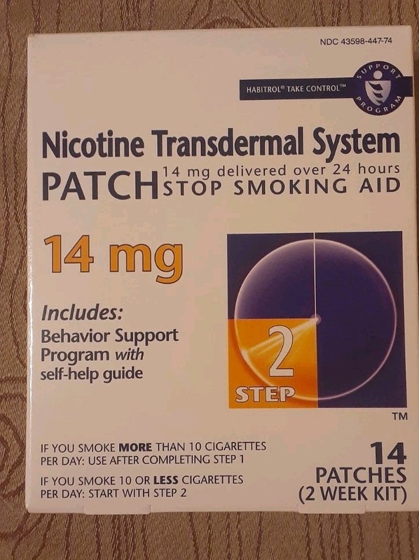 Habitrol Nicotine Transdermal System Patch 14mg Step 2, 14 PATCHES (2-week kit)