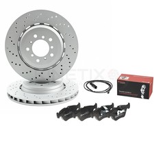 PARA BMW M3 E46 CSL DISCOS DE FRENO DELANTEROS PERFORADOS CRUZADOS PASTILLAS BREMBO SENSOR 345mm
