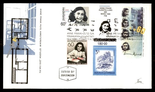 Mayfairstamps Israel FDC 1988 Anne Frank mixed frank from different countries Fi