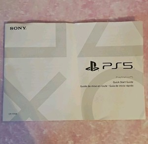 Sony PlayStation 5 PS5 Manual Quick Start Guide CFI-115A English French Spanish
