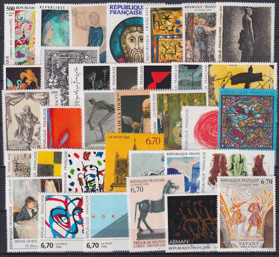 Colección de Arte, Francia 1961-1996, Pintura, 154 sellos MNH** Foto 3 de 3