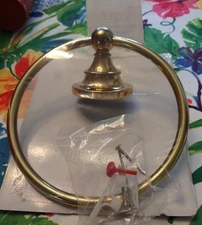 Gatco TIARA Solid Forged Brass Towel Ring 6.5" Rnd 2 Vertical Rows Tooth Dsgn NU