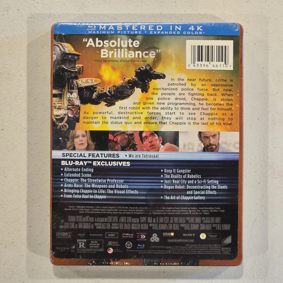 Chappie STEELBOOK BLU-RAY 2015 SCI-FI ACTION LIMITED EDITION RARE R - BRAND NEW - Image 2 of 3