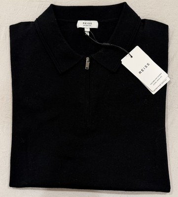 Reiss Maxwell 1/4-Zip Merino Wool S|S Polo Sweater Men s 2XL NWT Retail $145