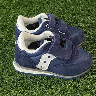 Saucony Jazz Boys Size 5m Sneakers Baby Jazz HL Low Pro Blue White Shoes Cute!