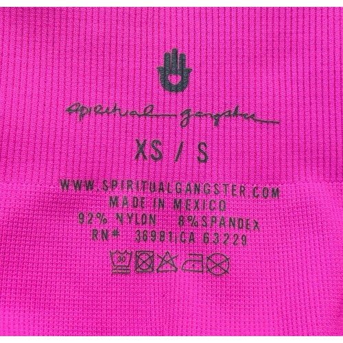GÁNGSTER ESPIRITUAL Caliente Caliente Rosa Neón Amor Esculpido Sin Costuras 7/8 Yoga Leggings XS/S - Imagen 10 de 10