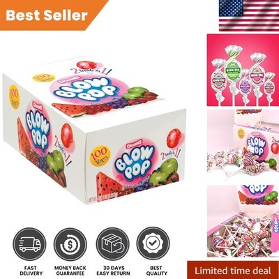 Assorted Flavors Charms Blow Pops - Individually Wrapped Dual Treats, 100 Count