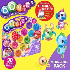 90 Pellet Oonies Mega Refill Pack Multi-Colors Inflate Stick Create Random Color