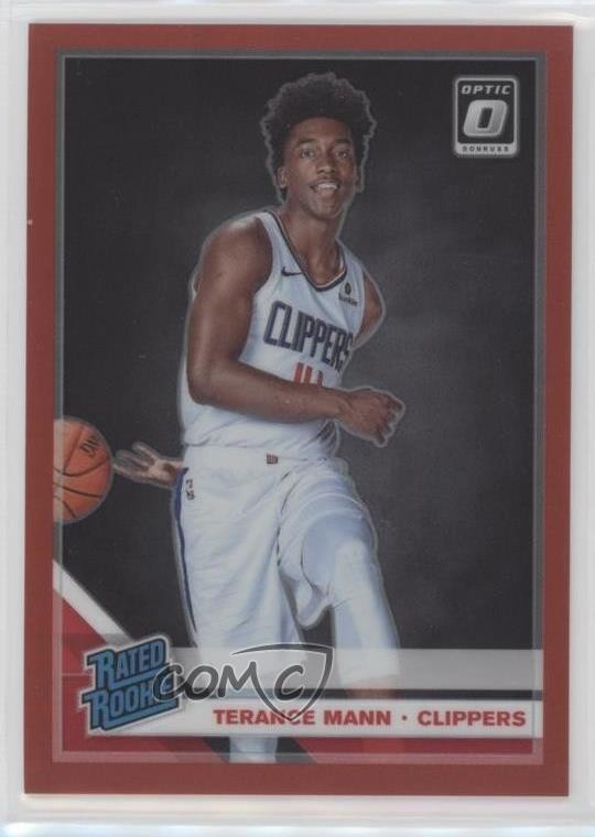2019-20 Panini Donruss Optic Rated Rookie Red Prizm 22/99 Terance Mann #165 5i2