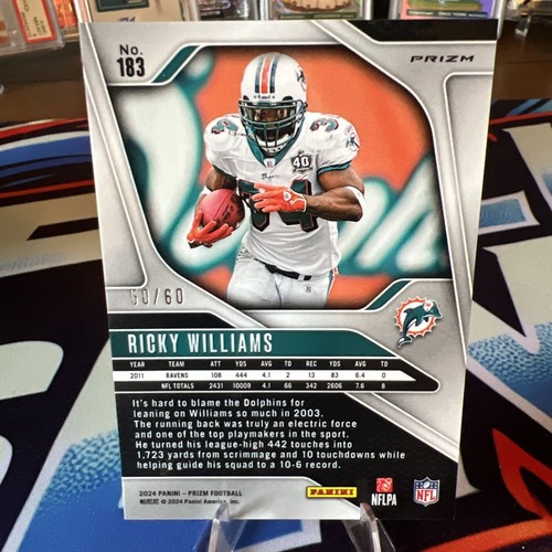 2024 Panini Prizm Prizms Orange Wave #183 Ricky Williams /60 Dolphins - Bild 2 von 2